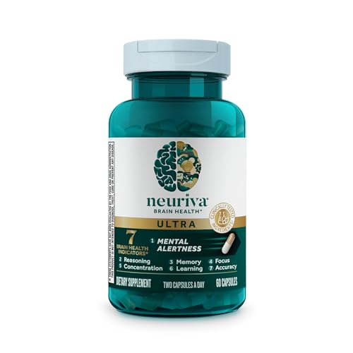 NEURIVA Ultra Decaffeinated Clinically Tested Supplement for Mental Alertness, Memory, Focus & Concentration, Cognivive, Neurofactor