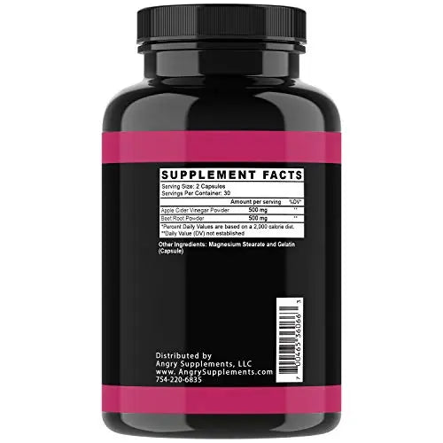 Angry Supplements Apple Cider Vinegar + Beet Root Capsules, Detox Pills, Nitric Oxide Angry Supplements Au supplements