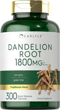 Carlyle Dandelion Root Capsules 1800mg | 300 Count | Non-GMO, Gluten Free Carlyle Au supplements