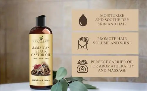 Handcraft Blends Jamaican Black Castor Oil for Hair Growth, Eyelashes and Eyebrows - 100% Pure Handcraft Blends Au supplements