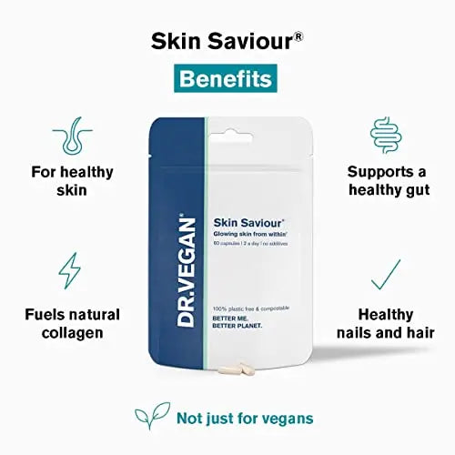 DR.VEGAN Skin Saviour | Fuel Collagen Naturally | Collagen Alternative | 60 Capsules dr vegan Au supplements