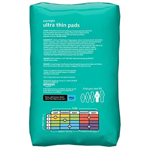 Amazon Basics Ultra Thin Pads with Flexi-Wings for Periods, Extra Long Length, Super Absorbency Amazon Basics Au supplements