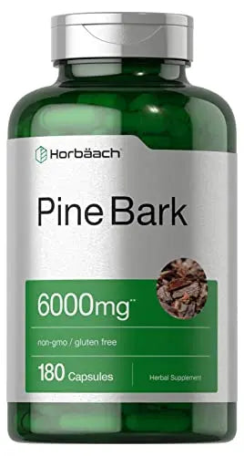 Pine Bark Extract | 6000 mg | 180 Capsules | Standardized to Contain 380 mg Proanthocyan Horbäach Au supplements