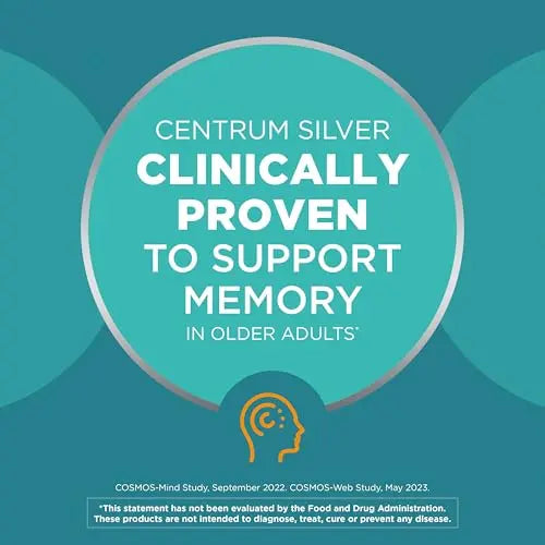Centrum Silver Multivitamin for Men 50 Plus, Multimineral Supplement, Vitamin D3, B-Vitamins and Zinc, Gluten Free, Non-GMO Ingredients, Supports Memory Centrum Au supplements