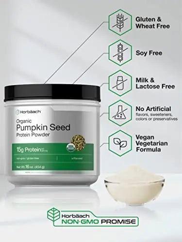 Pumpkin Seed Protein Powder Organic | 16 oz | Vegetarian, Gluten Free, and Non-GMO Horbäach Au supplements