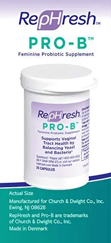 NEW RepHresh Pro-B Feminine Probiotic Supplement Non- Dairy Formula/Vegetarian Capsule, 28ct Rephresh Au supplements
