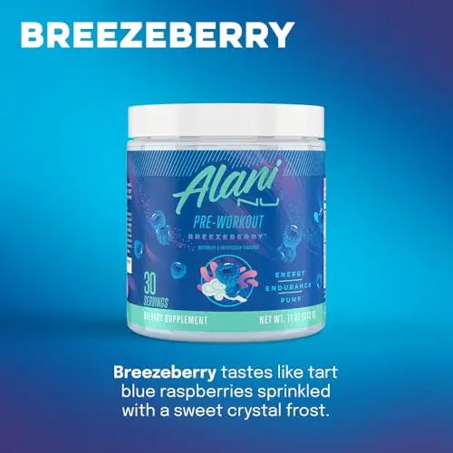 Alani Nu Breezeberry Pre Workout and BCAA Hawaiian Shaved Ice Post Workout Powder Alani Nu Au supplements