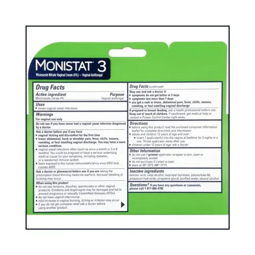 MONISTAT 3 Cream PREFILLED 1EA J&J Consumer Sector Birsppy Au supplements