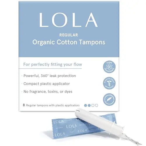 LOLA Organic Cotton Tampons, 8 Count - Tampons Regular, Period Feminine Hygiene Products LOLA Au supplements