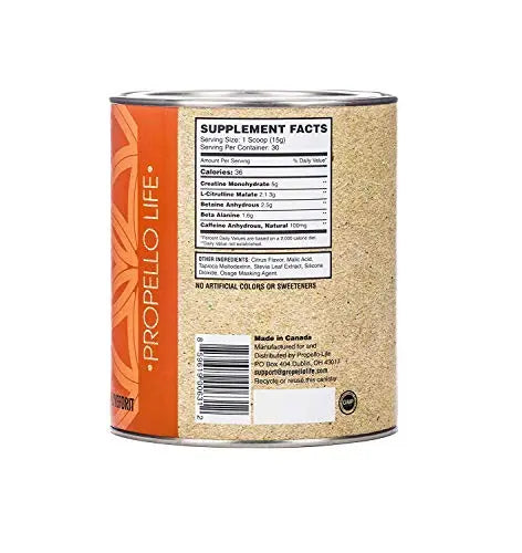 Propello Life Pre-Workout Drink Mix, West Coast Citrus, 450g Propello Life Au supplements