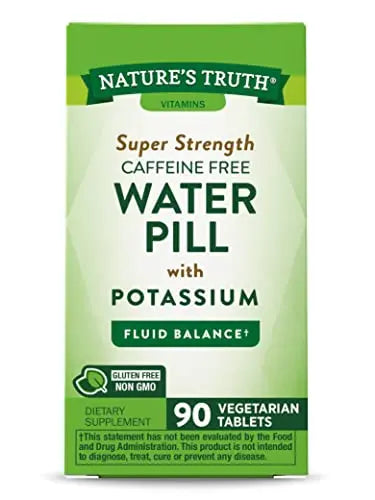 Nature's Truth Super Strength Water Pill with Potassium | 90 Count | Caffeine Free | Vegetarian Nature's Truth Au supplements