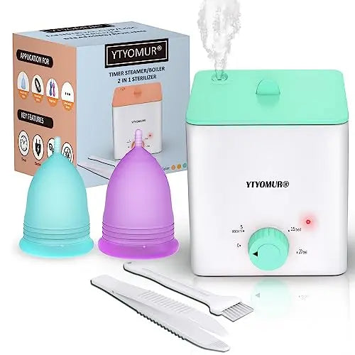 YTYOMUR Menstrual Cup Steamer Sterilizer with 2 Reusable Period Cups, Menstrual Cups Cleaner YTYOMUR Au supplements
