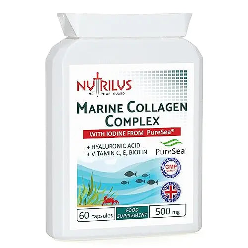 Marine Collagen Complex 60 Capsules 500mg with PureSea Seaweed Providing Iodine Nutrilus Au supplements