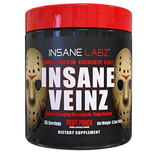 Insane Labz Insane Veinz Non Stimulant NO Enhancing Powder, Nitric Oxide Booster Insane Labz Au supplements