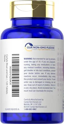 Carlyle Bloat & Gas Support for Men & Women | 120 Tablets | Extra Strength Pills | Supplement Carlyle Au supplements