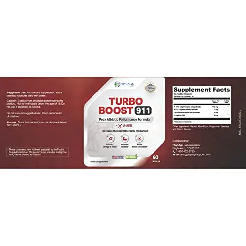 Phytage Labs Turbo Boost 911 Nitric Oxide Booster, Circulation, Energy Boost, Mental Focus Phytage Labs Au supplements