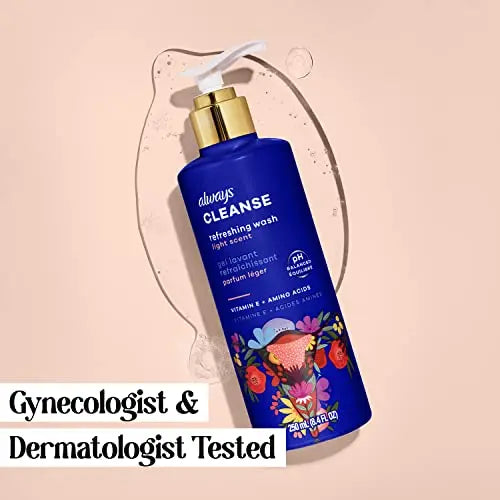 Always Cleanse Feminine Intimate Wash For Women, Ph Balanced For Skin, Lightly Scented Always Au supplements