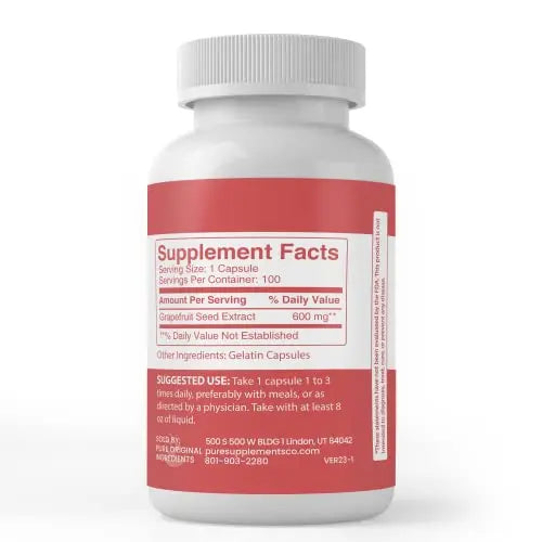 Pure Original Ingredients Grapefruit Seed Extract (100 Capsules) Always Pure, No Additives Pure Organic Ingredients Au supplements
