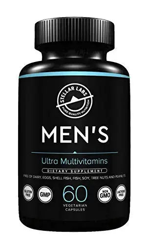 Stellar Labs Men's Low FODMAP Vegan Daily Multivitamin, No Iron | Easy On Sensitive Stomachs, Easy to Swallow Vitamins | Stellar Labs Au supplements