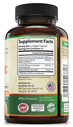 Organic Turmeric Curcumin with Ginger and Black Pepper for Max Absorption WHOLE WORLD WELLNESS Au supplements