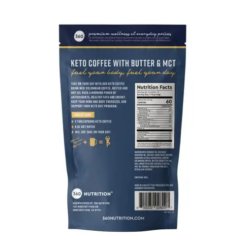 360 Nutrition Instant Keto Coffee with MCT Oil, Coconut Oil, Sweetened, Gluten Free 360 Nutrition Au supplements