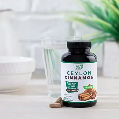 Pure Ceylon Cinnamon Capsules - Certified Organic Cinnamon Pills, Non-GMO, Dairy & Gluten Health Nutrition Naturals Au supplements