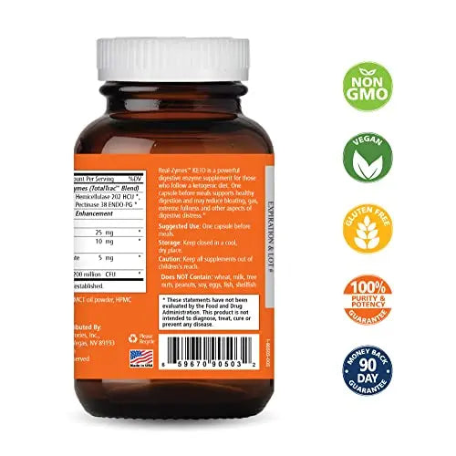 Real-Zymes™ KETO Digestive Enzymes Supplement with Probiotics for Better Digestion PURE ESSENCE LABS Au supplements