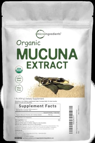 Micro Ingredients Organic Mucuna Pruriens Extract Powder,1 Pound (908 Servings) Micro Ingredients Au supplements