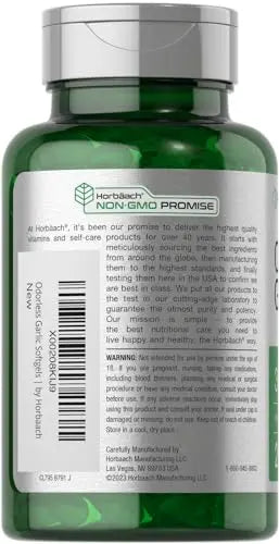 Odorless Garlic Softgels | 250 Count | Ultra Potent Garlic Extract | Non-GMO & Gluten Free Horbäach Au supplements