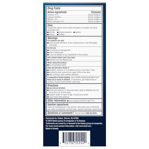 Advil Targeted Relief Pain Relieving Cream, Up to 8 Hours of Powerful Relief of Minor Arthritis Pain, Joint Pain, Lower Back Pain and Muscle Pain - 2.3 oz Advil Au supplements