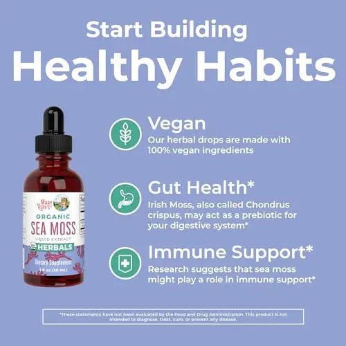 MaryRuth's Irish Sea Moss Liquid Drops | Sugar Free | SeaMoss for Gut Health and Immune MaryRuth Organics Au supplements