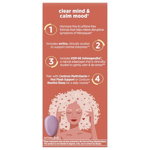 Centrum Clear Mind and Calm Mood Menopause Support Tablets, with Clinically Studied enXtra, 30 Count Centrum Au supplements