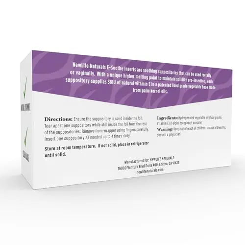 NewLife Naturals Vitamin E Suppositories 38IU - Vaginal Dryness Irritation Menopause Support NewLife Naturals Au supplements