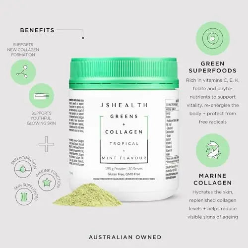 JSHealth Super Greens Powder - Greens & Collagen Powder - Superfood Powder with Marine Collagen Peptides JSHealth Au supplements