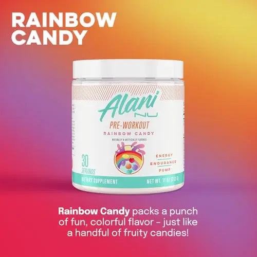 Alani Nu Rainbow Candy Pre Workout and BCAA Sour Gummies Post Workout Powder Alani Nu Au supplements