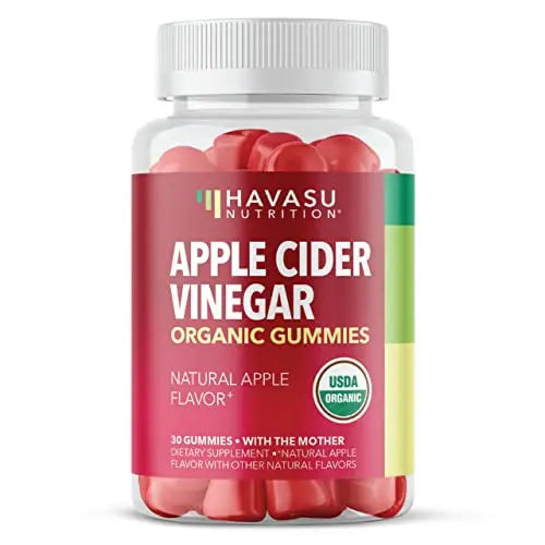 HAVASU NUTRITION Organic Apple Cider Vinegar Gummies with The Mother | Metabolism Stomach Control & Energy Support | Vegan & Non-GMO Natural Apple Flavor | 30 Count HAVASU NUTRITION Au supplements