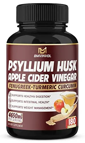 BMVINVOL Psyllium Husk Fiber Supplement 4650mg - Apple Cider Vinegar, Fenugreek BMVINVOL Au supplements