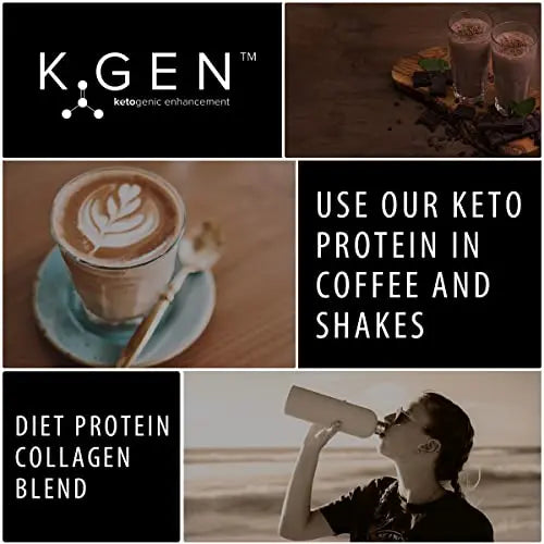 K-GEN™ Keto Collagen Protein Powder Natural Multi Collagen Chocolate Blend, Coconut MCT Vitamin C+B6 K GEN ketogenic enhancement Au supplements