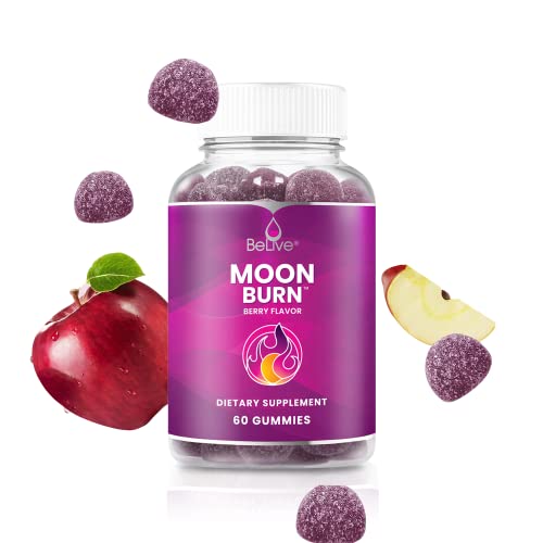 BeLive MoonBurn Nighttime Melatonin Gummies - 60 Ct | Formulated with Apple Cider BeLive Au supplements