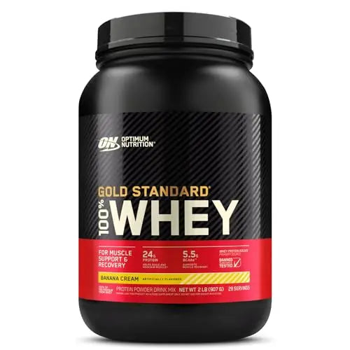 Optimum Nutrition Gold Standard 100% Whey Protein Powder, Banana Cream, 2 Pound Optimum Nutrition Au supplements