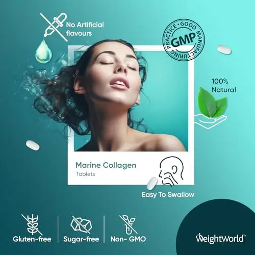 Hydrolysed Marine Collagen Tablets 1800mg - Collagen Supplements for Skin, Hair, and Slumber- for Men & Women WeightWorld Au supplements