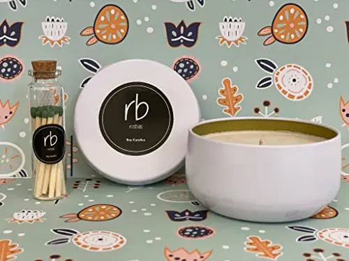 Rosbas Candle, Fraser Fir Scented, Natural Soy Wax, White Metallic Tin, 6 oz, Cotton Wick, Long Burn Time rosbas Au supplements