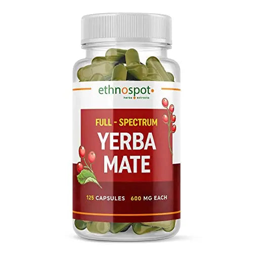 Full Spectrum Yerba Mate Capsules - Boosts Energy & Mental Focus - Supports Health Ethnospot Au supplements