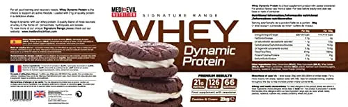 Medi-Evil Nutrition Whey Dynamic Protein, Cookies and Cream Flavour, 2kg, 66 Servings Medi-Evil Nutrition Au supplements