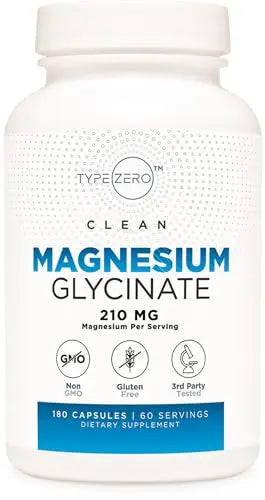 Type Zero Magnesium Glycinate (210mg | 180 Capsules) Pure, Non-GMO, Gluten Free Type Zero Au supplements