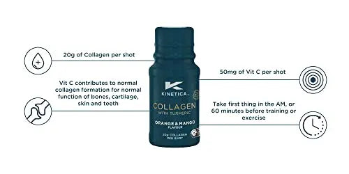 Kinetica Collagen with Turmeric (12-Pack) 20g Collagen & 50mg Vitamin C. Orange & Mango Flavour Kinetica Au supplements