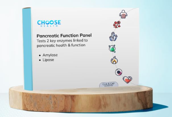Pancreatic Function Test | 2-in-1 at-Home Test | Amylase | Lipase | Cap & CLIA Accredited Testing | Not Testable in NY & RI Choose Health Au supplements