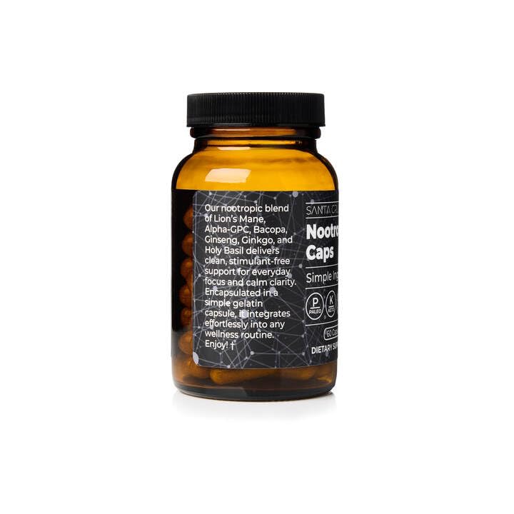 Santa Cruz Paleo Nootropic Capsules – Lions Mane, Alpha GPC, Panax Ginseng & Ginkgo Biloba for Focus, Memory, Mental Clarity & Energy – Keto, Paleo, Gluten Free Brain Supplement, 60 Caps Santa Cruz Paleo Au supplements