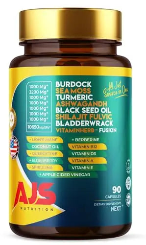 AJS Sea Moss Capsules 3200Mg, Shilajit 1000Mg with Black Seed Oil, Ashwagandha AJS Nutrition Au supplements