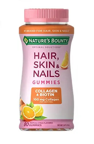 Nature's Bounty Optimal Solutions Hair, Skin & Nails with Biotin and Collagen, Citrus-Flavored Nature's Bounty Au supplements